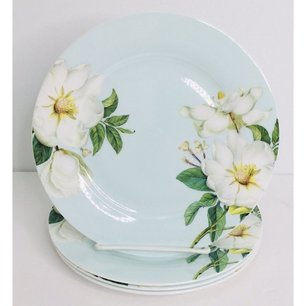 4 Stechcol Gracie Bone China Coastline White Magnolia 7 1/2" Side Plates